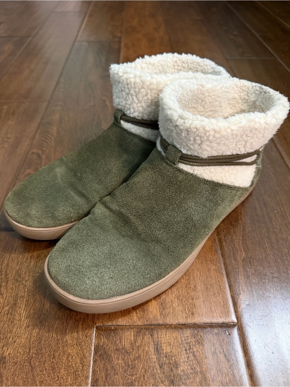 Women’s UGG Koolaburra Olive Suede Shearling Cuff Ankle Boots